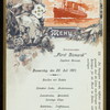 LUNCH [held by] HAMBURG-AMERIKA LINIE [at] EN ROUTE ABOARD EXPRESS STEAMER FURST BISMARCK (SS;)