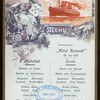 FRUHSTUCK-LUNCH [held by] HAMBURG-AMERIKA LINIE [at] SCHNELLDAMPFER FURST BISMARCK (SS;)