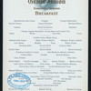 BREAKFAST [held by] GRAND UNION [at] "SARATOGA SPRINGS, NY" (HOTEL;)