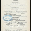 DINNER [held by] DEL CORONADO HOTEL [at] "CORONADO BEACH, CA" (HOTEL;)