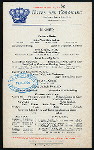 DINNER [held by] DEL CORONADO HOTEL [at] "CORONADO BEACH, CA" (HOTEL;)