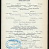 BREAKFAST [held by] DEL CORONADO HOTEL [at] "CORONADO BEACH, CA" (HOTEL;)