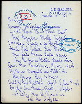 BREAKFAST [held by] OCEANIC STEAMSHIP CO. [at] EN ROUTE ABOARD S.S.ZEALANDIA (SS;)