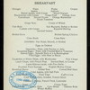 BREAKFAST [held by] DEL CORONADA HOTEL [at] "CORONADA BEACH, CA." (HOTEL)