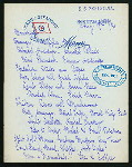 BREAKFAST [held by] OCEANIC STEAMSHIP CO. - S.S.ZEALANDIA [at] EN ROUTE (SS)