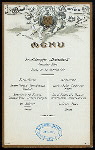 LUNCH [held by] HAMBURG AMERIKA LINIE [at] SS DEUTSCHLAND (SS;)