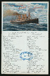 FRUHSTUCK-BREAKFAST [held by] NORDDEUTSCHER LLOYD BREMEN [at] "DAMPFER ""KRONPRINZ WILHLEM""" (SS;)