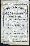 MENU [held by] STEVENS HOUSE [at] "NEW YORK, NY" (REST;)