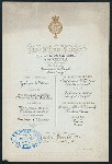 DINNER [held by] [KING LEOPOLD II OF BELGIUM AND QUEEN MARIE-HENRIETTE] [at] BRUXELLES (FOREIGN;)