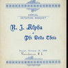 INITIATION BANQUET [held by] R.J.ALPHA OF PHI DELTA THETA [at] "PROVIDENCE, RI" (?)