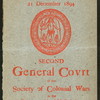 FOREFATHERS DAY [held by] SOCIETY OF COLONIAL WARS IN COMMONWEALTH OF MASS; [at] "YOUNG'S TAVERN, BOSTON MA" (REST;)