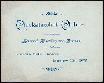 ANNUAL MEETING & DINNER [held by] CHICKATAWBUT CLUB [at] "YOUNG'S HOTEL, BOSTON, MA" (HOT;)