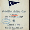 2ND ANNUAL DINNER [held by] CORINTHIAN SAILING CLUB OF MONTREAL [at] QUEEN'S HOTEL (HOT;)