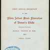 1ST ANNUAL BREAKFAST [held by] RHODE ISLAND STATE FEDERATION OF WOMEN'S CLUBS [at] "TROCADERO;PROVIDENCE,RI." ([REST])