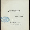 MENU [held by] QUILL AND DAGGER [at] "DEEMING HALL, ITHACA, NY" (OTHER (HALL);)
