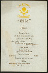CLIO MENU [held by] THE WINDSOR [at] "NEW YORK, NY" (HOT;)