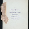 BOARD OF DIRECTORS DINNER [held by] MERCANTILE CLUB [at] UNION LEAGUE PHILADELPHIA [PA?] ((PRIVATE CLUB?))