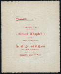 TESTIMONIAL TO M.E. FREDERICK E. BARNES PAST GRAND HIGH PRIEST [held by] GRAND CHAPTER OF THE STATE OF NEW YORK [at] "CARNEGIE HALL NEW YORK, NY" ((PRIVATE ROOM?))
