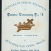 18TH ANNUAL RECEPTION [held by] PALESTINE COMMANDERY OF NO.18 KNIGHT TEMPLAR [at] "METROPOLITAN OPERA HOUSE, NY" (OPERA HOUSE)