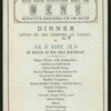 DINNER GIVEN TO H.H. KOOP, JR. IN HONOR OF HIS 33RD BIRTHDAY [held by] FRIENDS AT NASSAU [at] "NASSAU, N. P.,"