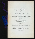 DINNER TO M.W.JOHN STEWART,GRAND MASTER OF MASONS,STATE OF NY [held by] CRAFTSMAN CLUB [at] "CLUB,11 WEST 22 ST., NY" (CLUB)