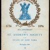 140TH ANNIVERSARY [held by] ST. ANDREW'S SOCIETY OF NY [at] "DELMONICO'S, NEW YORK, NY" (HOTEL;)