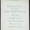 DINNER TO THE OFFICERS OF THE GRAND COMMANDERY [held by] TEMPLAR KNIGHTS COMMANDERS ASSOCIATION [at] "CRAFTSMAN'S CLUB,[NEW YORK]" (OTHER (PRIVATE CLUB))