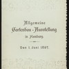 DINNER] [held by] ALLEGEMEINE GARTENBAU-AUSSTELLUNG [at] "HAMBURG, [GERMANY]" (FOR;)