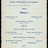 DINNER FOR GUESTS OF MINNESOTA IRON COMPANY [held by] PULLMAN VESTIBULED TRAIN [at] PULLMAN CAR (RR;)