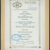 DINNER [held by] MENZIES HOTEL [at] "MELBOURNE, AUSTRALIA" (FOR;)