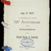 121ST ANNIVERSARY OF THE INDEPENDENCE OF THE UNITED STATES [held by] AMERICAN EMBASSY (?) [at] "GRAND HOTEL, HEIDELBERG, GERMANY" (FOR;)