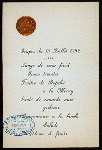 SUPPER [held by] GRAND-DUC VLADIMIR ALEXANDROVITCH & GR.DUCHESSE MARIE PAVLOWNA [at] ST. PETERSBURG.RUSSIA