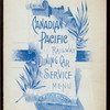 DINING CAR SERVICE (DINNER?) [held by] CANADIAN PACIFIC RAILWAY [at] RN ROUTE (RR;)