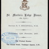 DINNER [held by] ST. MARTIN'S LODGE NO.2455 [at] "WALNUT ROOMS,THE GRAND HOTEL,LONDON" (FOREIGN;)