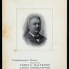 DINNER [held by] FRIENDS AND ACQAINTANCES OFJAMES C.McCARTHY [at] "HOTEL VENDOME,BOSTON.MA" (HOTEL;)