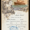 LUNCH [held by] HAMBURG-AMERIKA LINIE [at] SS AUGUSTE VICTORIA (SS;)