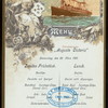 LUNCH [held by] HAMBURG-AMERIKA LINIE [at] SS AUGUSTE VICTORIA (SS;)