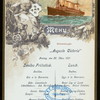 LUNCH [held by] HAMBURG-AMERIKA LINIE [at] SS AUGUSTE VICTORIA (SS;)