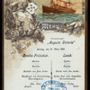 ZWEITES FRUHSTUCK [held by] HAMBURG-AMERIKA LINIE [at] "SCHNELLDAMPFER ""AUGUSTE VICTORIA""" (SS;)