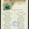 BREAKFAST [held by] NORDDEUTSCHER LLOYD BREMEN [at] SS HOHENZOLLERN (SS;)