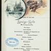 MITTAGESSEN - DINNER [held by] NORDDEUTSCHER LLOYD BREMEN [at] "DAMPFER ""BARBAROSSA""" (SS;)