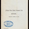 DINNER [held by] HUDSON RIVER SCHOOL MASTERS' CLUB [at] "THE TEN EYCK,ALBANY, NY" (HOTEL;)