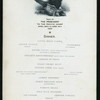 DINNER ABOARD THE PRESIDENT [held by] PULLMAN DINING CAR [at] EN ROUTE TO THE PACIFIC COAST (RR)