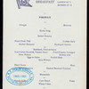 BREAKFAST [held by] NEW YORK AND CUBA MAIL STEAMSHIP CO. [at] ? (SS;)
