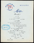 BREAKFAST [held by] OCEANIC STEAMSHIP COMPANY [at] EN ROUTE - SONOMA (SS)
