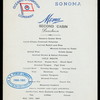 LUNCHEON - SECOND CABIN [held by] OCEANIC STEAMSHIP COMPANY [at] EN ROUTE ABOARD SONOMA (SS;)