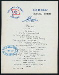 DINNER - SECOND CABIN [held by] OCEANIC STEAMSHIP COMPANY [at] EN ROUTE ABOARD SONOMA (SS;)