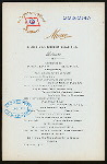 DINNER [held by] OCEANIC STEAMSHIP COMPANY [at] EN ROUTE ABOARD SONOMA (SS;)