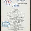 DINNER - SECOND CABIN [held by] OCEANIC STEAMSHIP COMPANY [at] EN ROUTE ABOARD SONOMA (SS;)