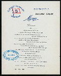 DINNER - SECOND CABIN [held by] OCEANIC STEAMSHIP COMPANY [at] EN ROUTE ABOARD SONOMA (SS;)